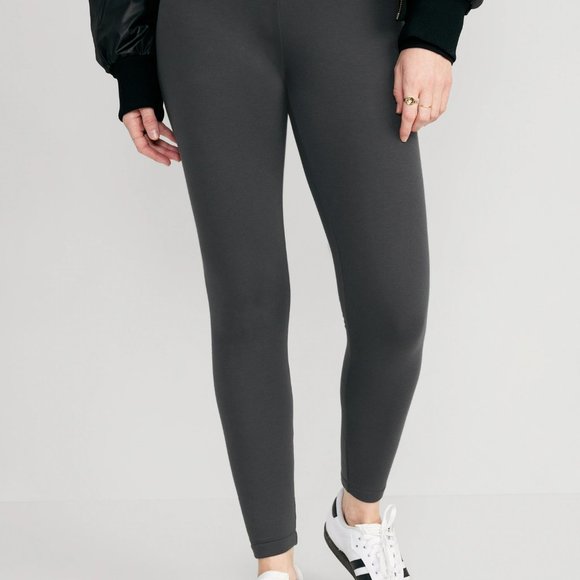 High-Waisted Fleece-Lined Leggings Charcoal - Picture 2 of 10